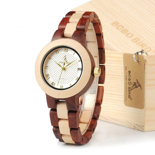 M19 Rose Sandal Luxury Watch - Wood Women's Wristwatch with BONUS Gift Box