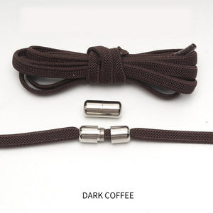 Flat No Tie Shoelaces Elastic with Metal Lock - 1Pair