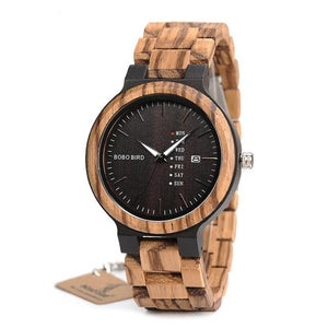 Luxury Watch - Men's Quartz Wooden Wristwatch with Auto Date and Calendar